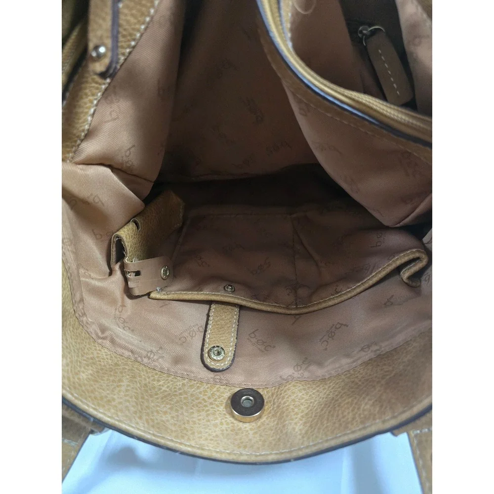 BOC Born Concept Womens Tote Bag Black Tan Pebbled‎ Faux Leather Shoulder Bag